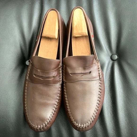Gucci | Shoes | Gucci Mens Penny Loafer Driver Brown Leather  display picture 2